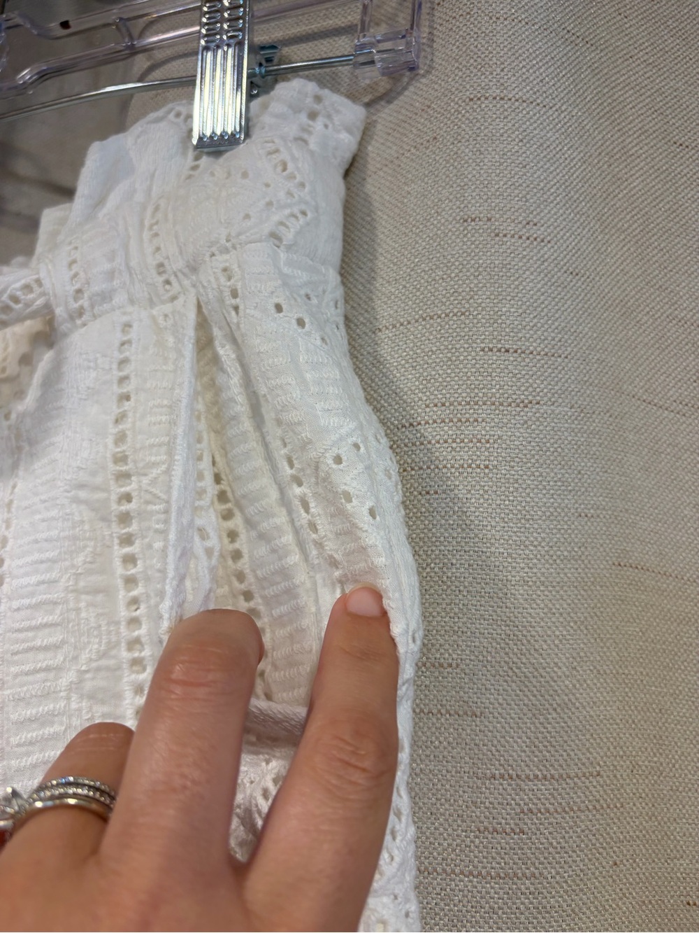 Acoa White Eyelet Tie-Waist Shorts - Picture 4 of 8